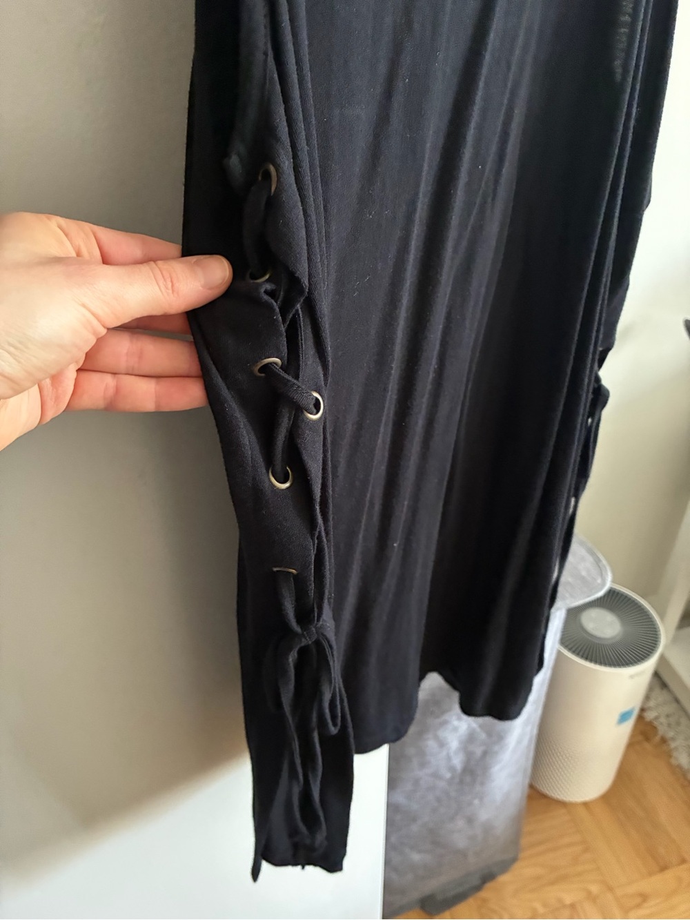 Black Tank Top with Side Ties - Picture 6 of 6